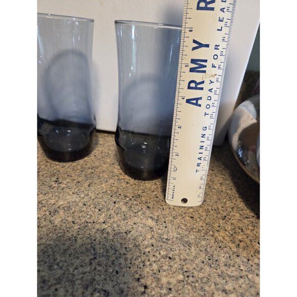 Set of 2 Vintage Libbey APOLLO BLUE 16oz Tumblers Iced Tea Glasses Retro Glass‎ - Picture 3 of 7